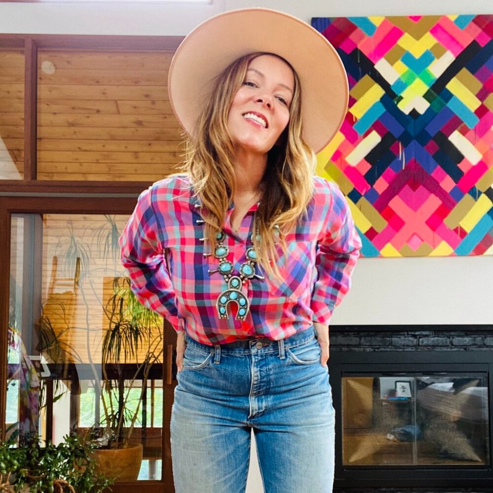 Vintage Linnay Plaid Blouse